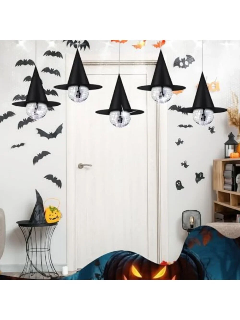 12-Piece Halloween Disco Decorations - Hanging Witch & Spooky Party Decor